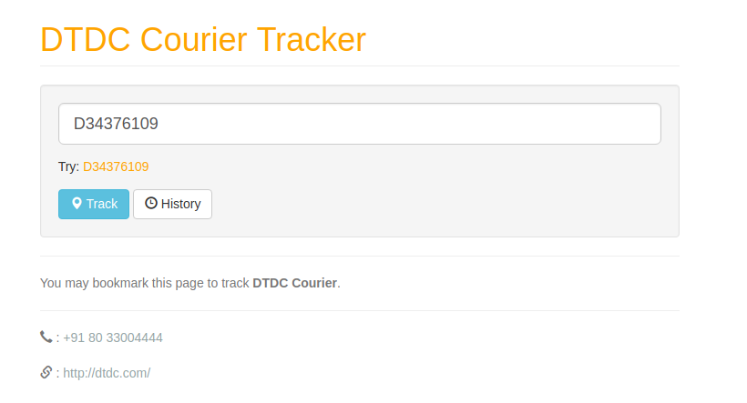 DTDC Courier Tracking